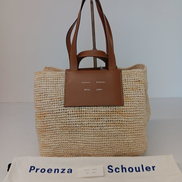 Proenza Schouler White Label Morris Large Raffia Tote - Picture 2 of 16